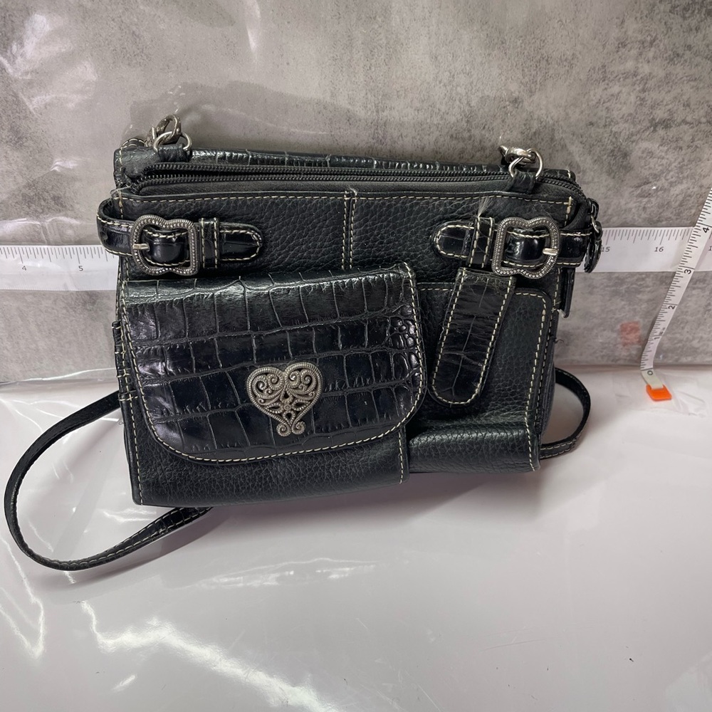 Vintage Brighton crossbody organizers handbag black